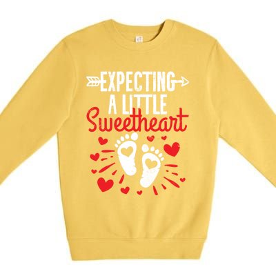 Valentines Day Pregnancy Announcet Meaningful Gift Premium Crewneck Sweatshirt