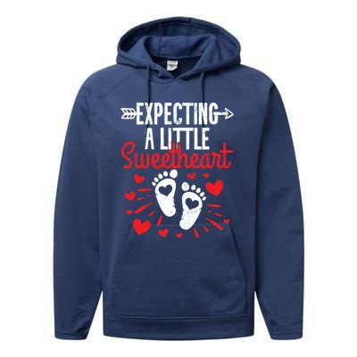 Valentines Day Pregnancy Announcet Meaningful Gift Performance Fleece Hoodie