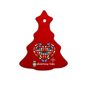 Valentines Day Pharmacy Life Pill Heart Pharmacist Gift Ceramic Tree Ornament