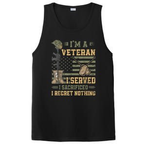 Veteran Day Patriotic Im Veteran I Served Sacrificed Regret Nothing Gift PosiCharge Competitor Tank