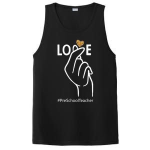 Valentines Day Preschool Teacher Cute Korean Finger Heart Cute Gift PosiCharge Competitor Tank