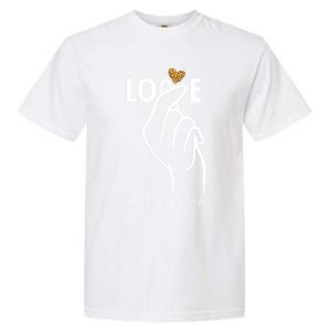 Valentines Day Preschool Teacher Cute Korean Finger Heart Cute Gift Garment-Dyed Heavyweight T-Shirt