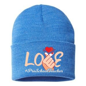 Valentines Day Preschool Teacher Cute Korean Finger Heart Gift Sustainable Knit Beanie