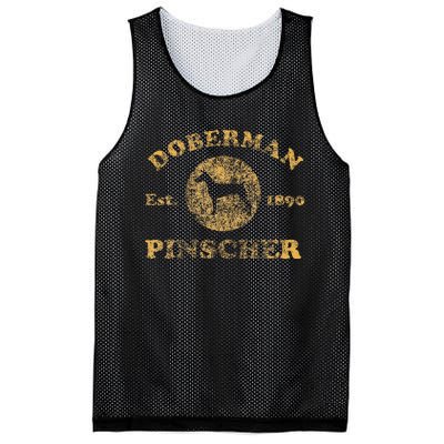 Vintage Doberman Pinscher Est. 1890 Doberman Dog Gift Mesh Reversible Basketball Jersey Tank