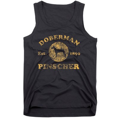 Vintage Doberman Pinscher Est. 1890 Doberman Dog Gift Tank Top