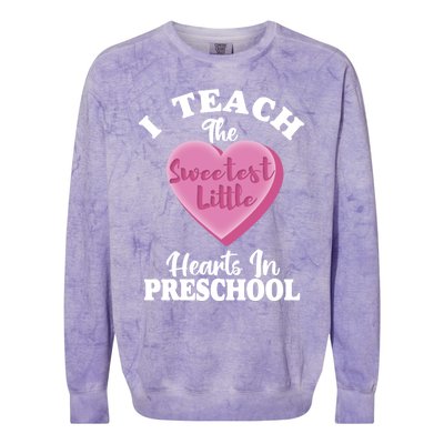 Valentines Day Preschool Teacher For Teachers In Love Gift Colorblast Crewneck Sweatshirt