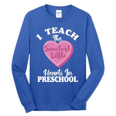 Valentines Day Preschool Teacher For Teachers In Love Gift Tall Long Sleeve T-Shirt