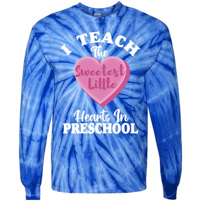 Valentines Day Preschool Teacher For Teachers In Love Gift Tie-Dye Long Sleeve Shirt