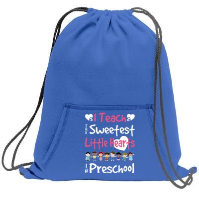 Valentines Day Preschool Teacher For Teachers In Love Gift Cute Gift Sweatshirt Cinch Pack Bag