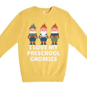 Valentines Day Preschool Teacher I Love My Gnomies Great Gift Premium Crewneck Sweatshirt