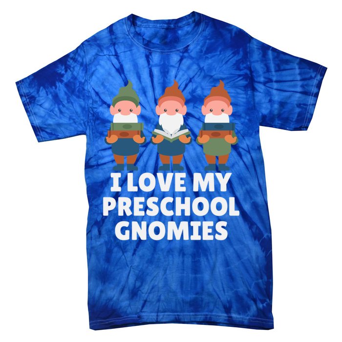 Valentines Day Preschool Teacher I Love My Gnomies Great Gift Tie-Dye T-Shirt