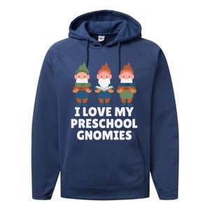 Valentines Day Preschool Teacher I Love My Gnomies Great Gift Performance Fleece Hoodie