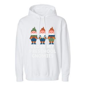 Valentines Day Preschool Teacher I Love My Gnomies Great Gift Garment-Dyed Fleece Hoodie