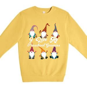 Valentines Day Preschool Teacher I Love My Gnomies Gift Premium Crewneck Sweatshirt