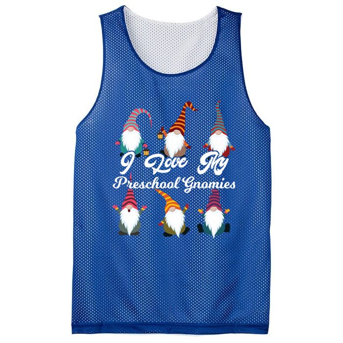 Valentines Day Preschool Teacher I Love My Gnomies Gift Mesh Reversible Basketball Jersey Tank