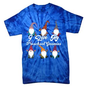 Valentines Day Preschool Teacher I Love My Gnomies Gift Tie-Dye T-Shirt