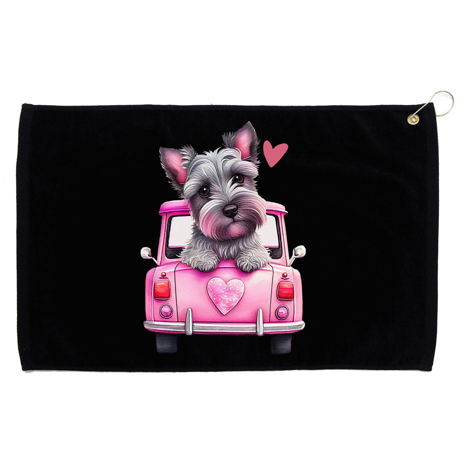 Valentines Day Puppy Cute Gift Grommeted Golf Towel