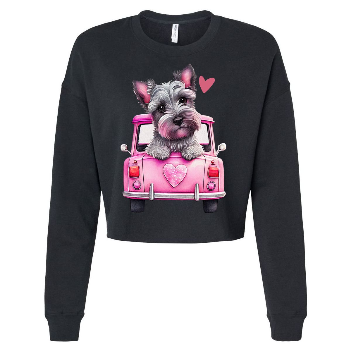 Valentines Day Puppy Cute Gift Cropped Pullover Crew