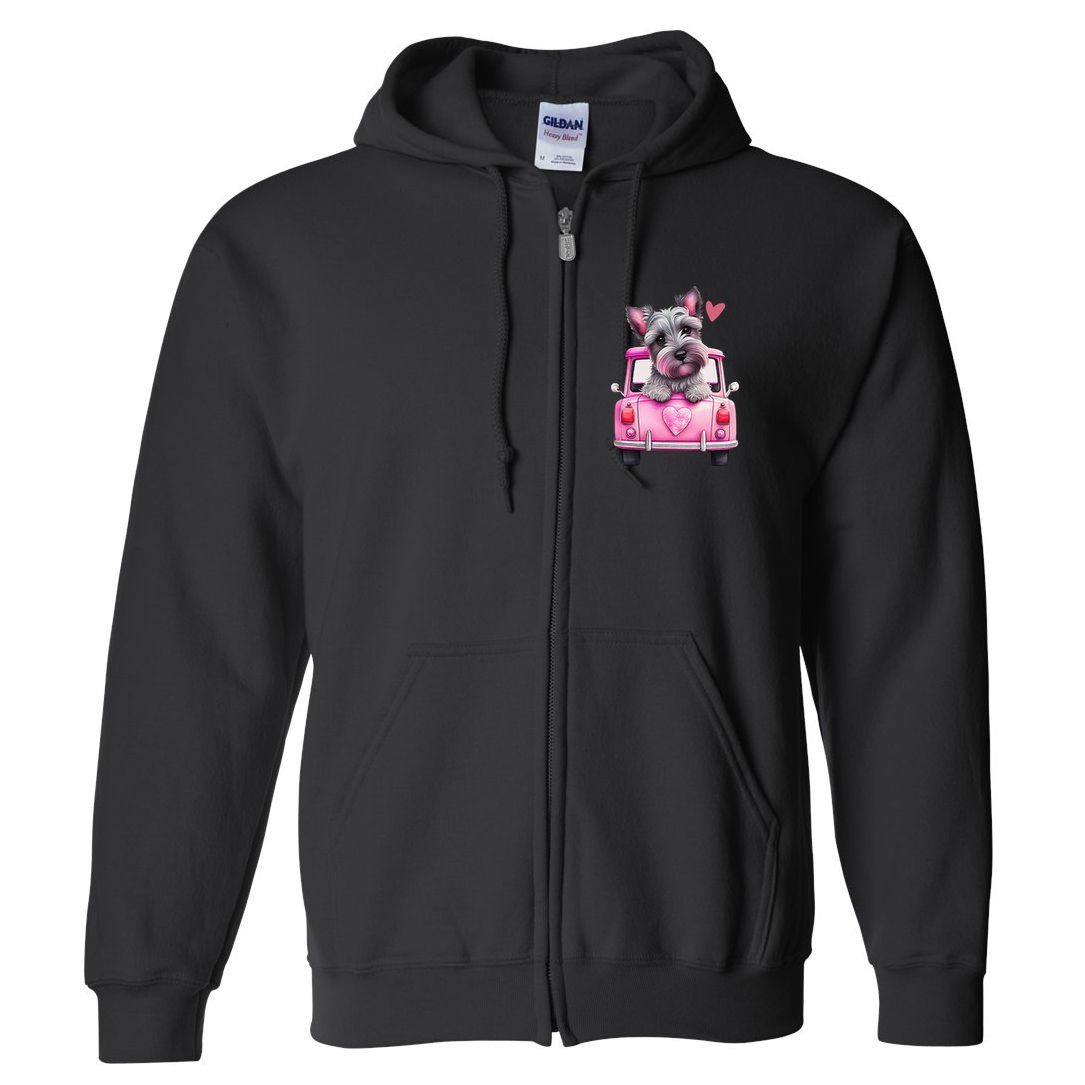 Valentines Day Puppy Cute Gift Full Zip Hoodie