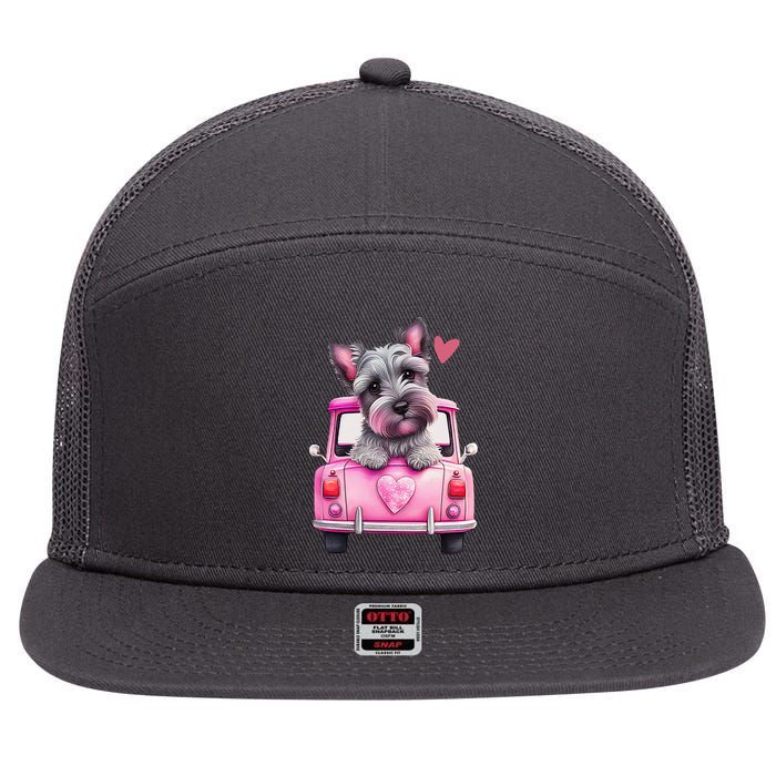 Valentines Day Puppy Cute Gift 7 Panel Mesh Trucker Snapback Hat