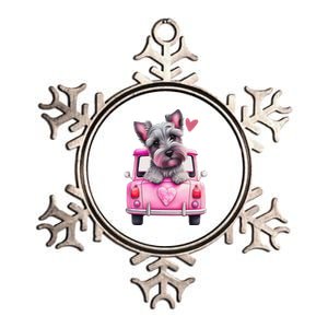 Valentines Day Puppy Cute Gift Metallic Star Ornament