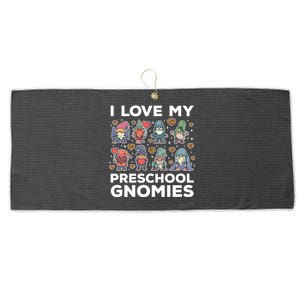 Valentines Day Preschool Teacher I Love My Gnomies Cute Gift Large Microfiber Waffle Golf Towel