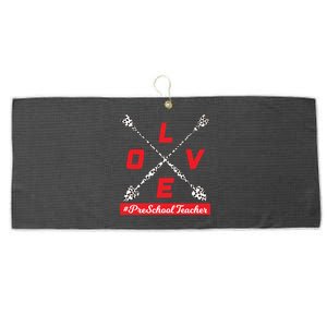 Valentines Day Preschool Teacher Leopard Love Language Great Gift Large Microfiber Waffle Golf Towel