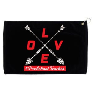 Valentines Day Preschool Teacher Leopard Love Language Great Gift Grommeted Golf Towel