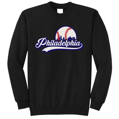 Vintage Distressed Philly Baseball Lovers Philly Cityscape Sweatshirt