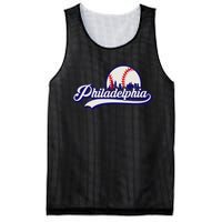 Vintage Distressed Philly Baseball Lovers Philly Cityscape Mesh Reversible Basketball Jersey Tank