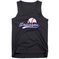 Vintage Distressed Philly Baseball Lovers Philly Cityscape Tank Top