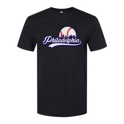 Vintage Distressed Philly Baseball Lovers Philly Cityscape Softstyle® CVC T-Shirt