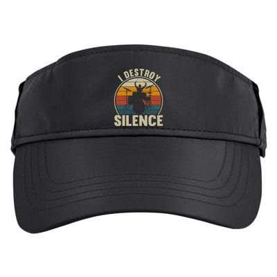 Vintage Drums Player I Destroy Silence Drummer Adult Drive Performance Visor