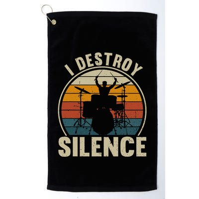Vintage Drums Player I Destroy Silence Drummer Golf Towel