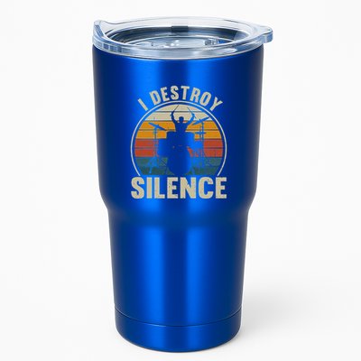 Vintage Drums Player I Destroy Silence Drummer Tumbler