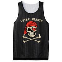 Valentines Day Pirate I Steal Hearts Cool Mesh Reversible Basketball Jersey Tank