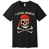 Valentines Day Pirate I Steal Hearts Cool Premium T-Shirt