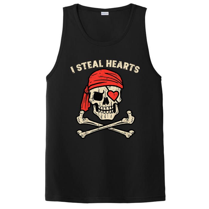 Valentines Day Pirate I Steal Hearts Cool PosiCharge Competitor Tank