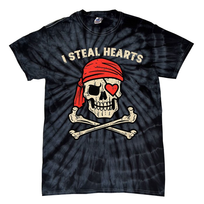 Valentines Day Pirate I Steal Hearts Cool Tie-Dye T-Shirt