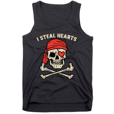 Valentines Day Pirate I Steal Hearts Cool Tank Top