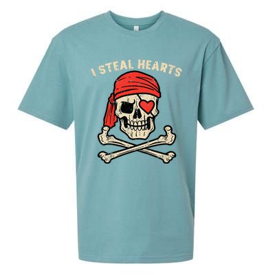 Valentines Day Pirate I Steal Hearts Cool Sueded Cloud Jersey T-Shirt