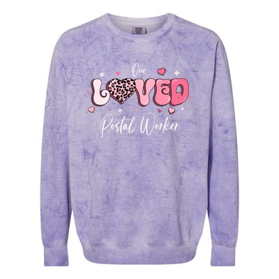 Valentines Day Postal Worker Gift Colorblast Crewneck Sweatshirt