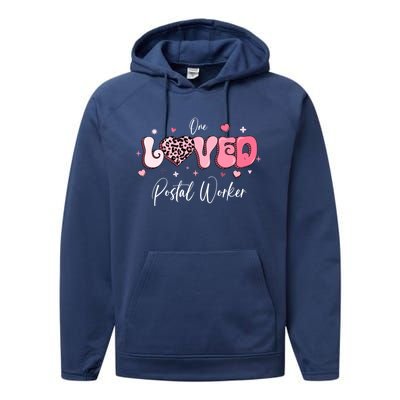 Valentines Day Postal Worker Gift Performance Fleece Hoodie