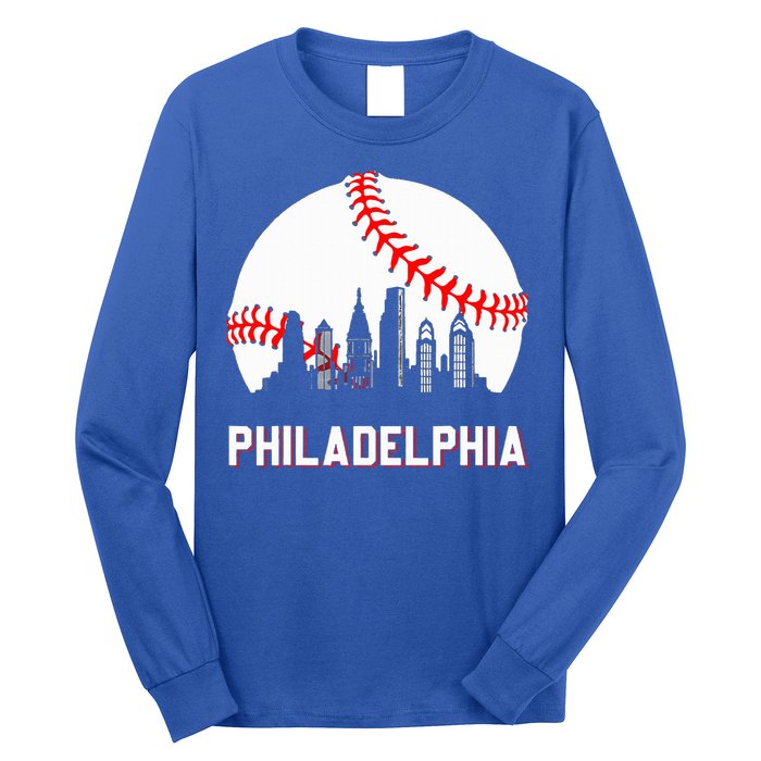 Vintage Distressed Philly Baseball Lovers Long Sleeve Shirt