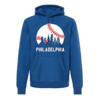 Vintage Distressed Philly Baseball Lovers Premium Hoodie