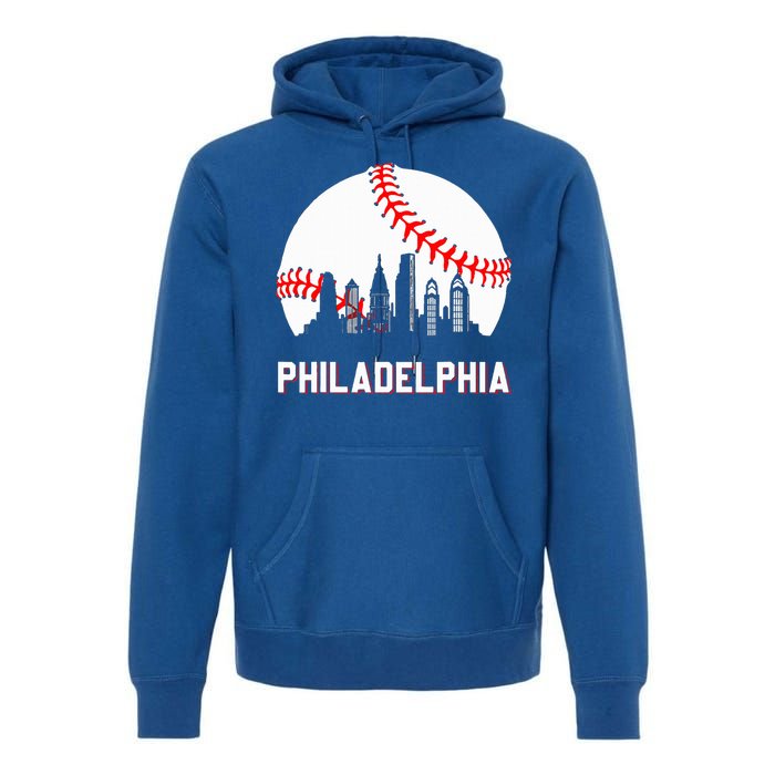 Vintage Distressed Philly Baseball Lovers Premium Hoodie