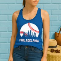 Vintage Distressed Philly Baseball Lovers Womens Tank Top