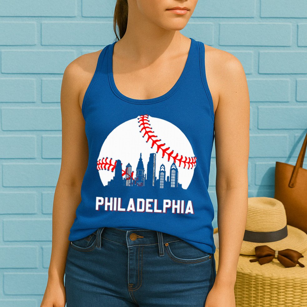 Vintage Distressed Philly Baseball Lovers Womens Tank Top