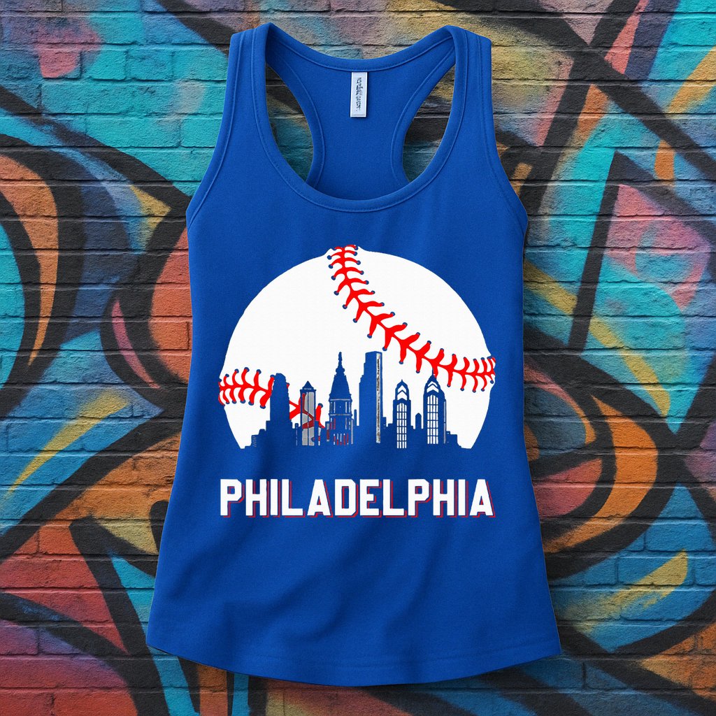 Vintage Distressed Philly Baseball Lovers Womens Tank Top