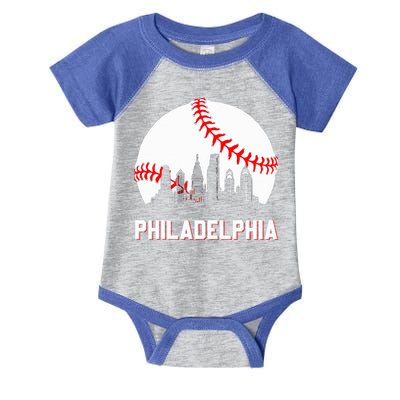 Vintage Distressed Philly Baseball Lovers Infant Baby Jersey Bodysuit